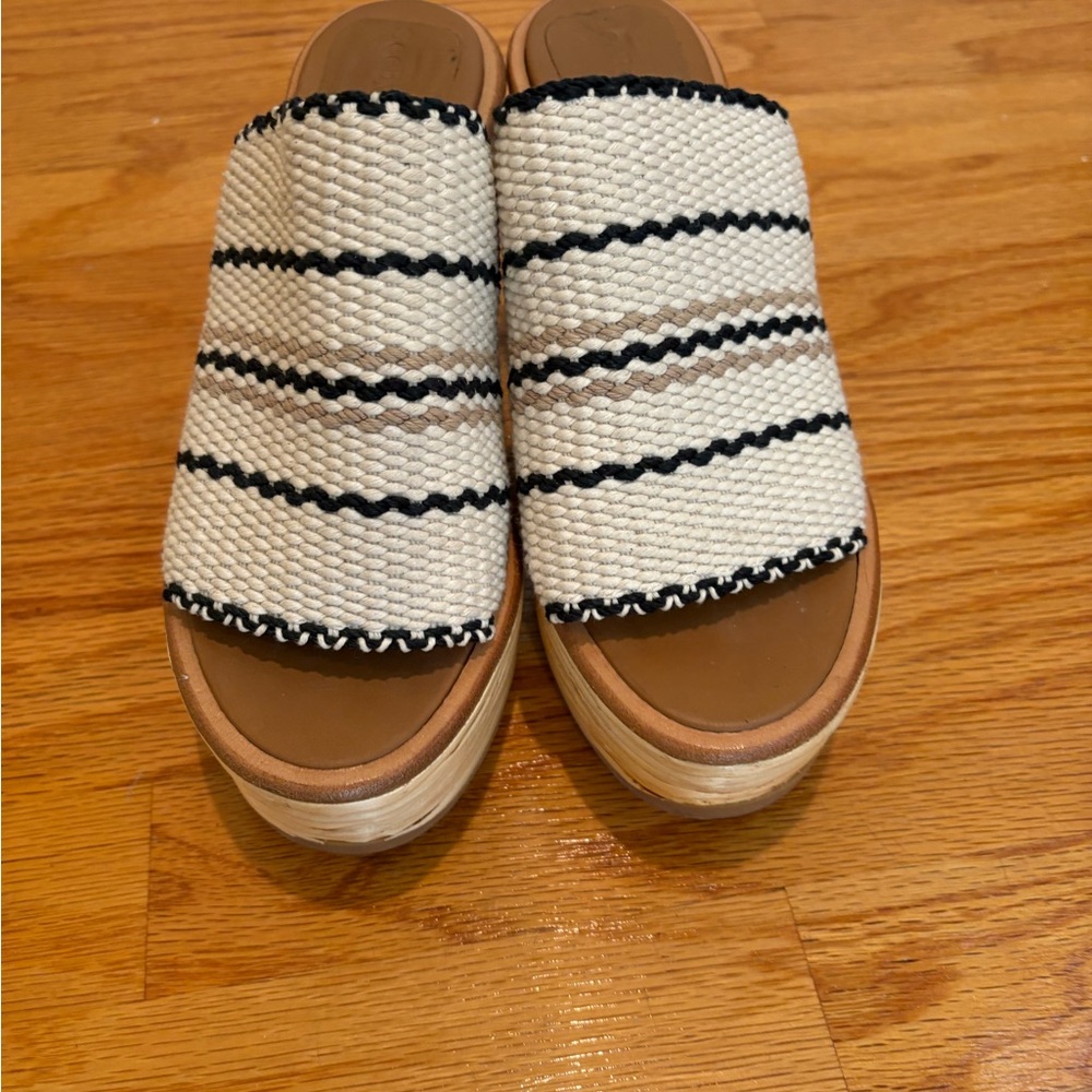 SeeByChloe  Kenna Woven Cotton Wedge size 36